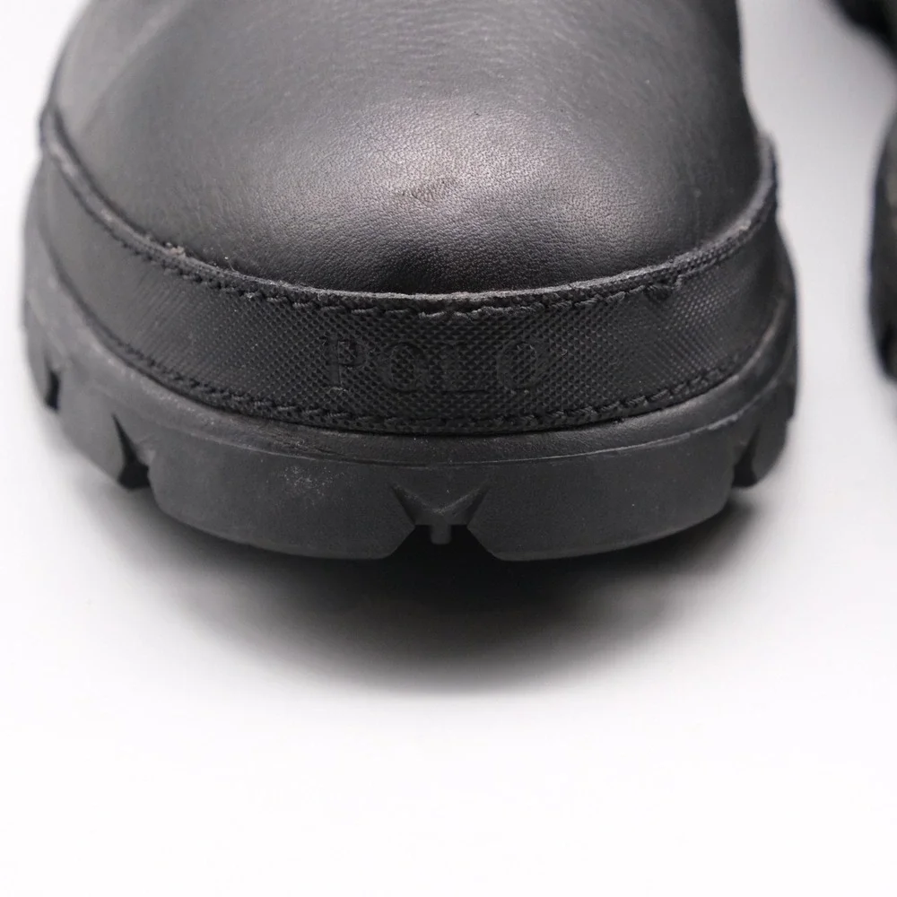 Polo Ralph Lauren Oslo Chelsea Boots Mens Size 11.5D Black Leather Lug Sole
